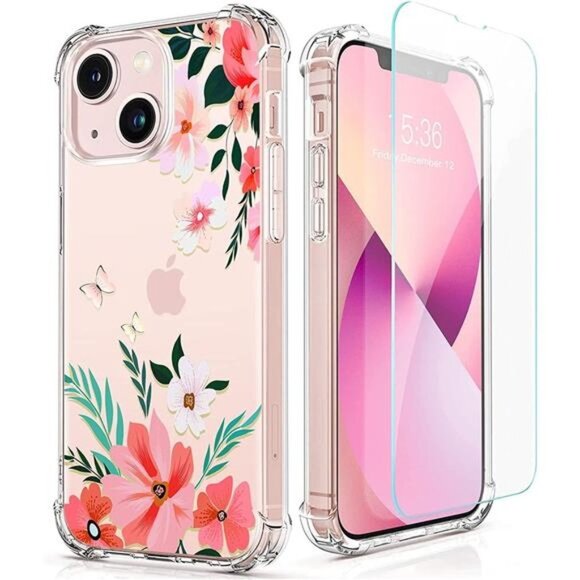 [5 in 1] iPhone 13 Case with Screen Protector (Colorfly）